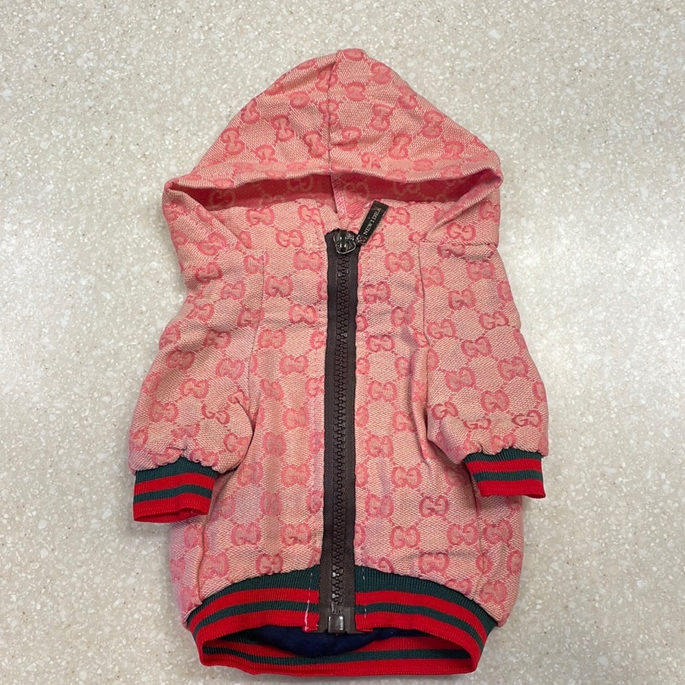 Pink “Gucci” zip up jacket, size small